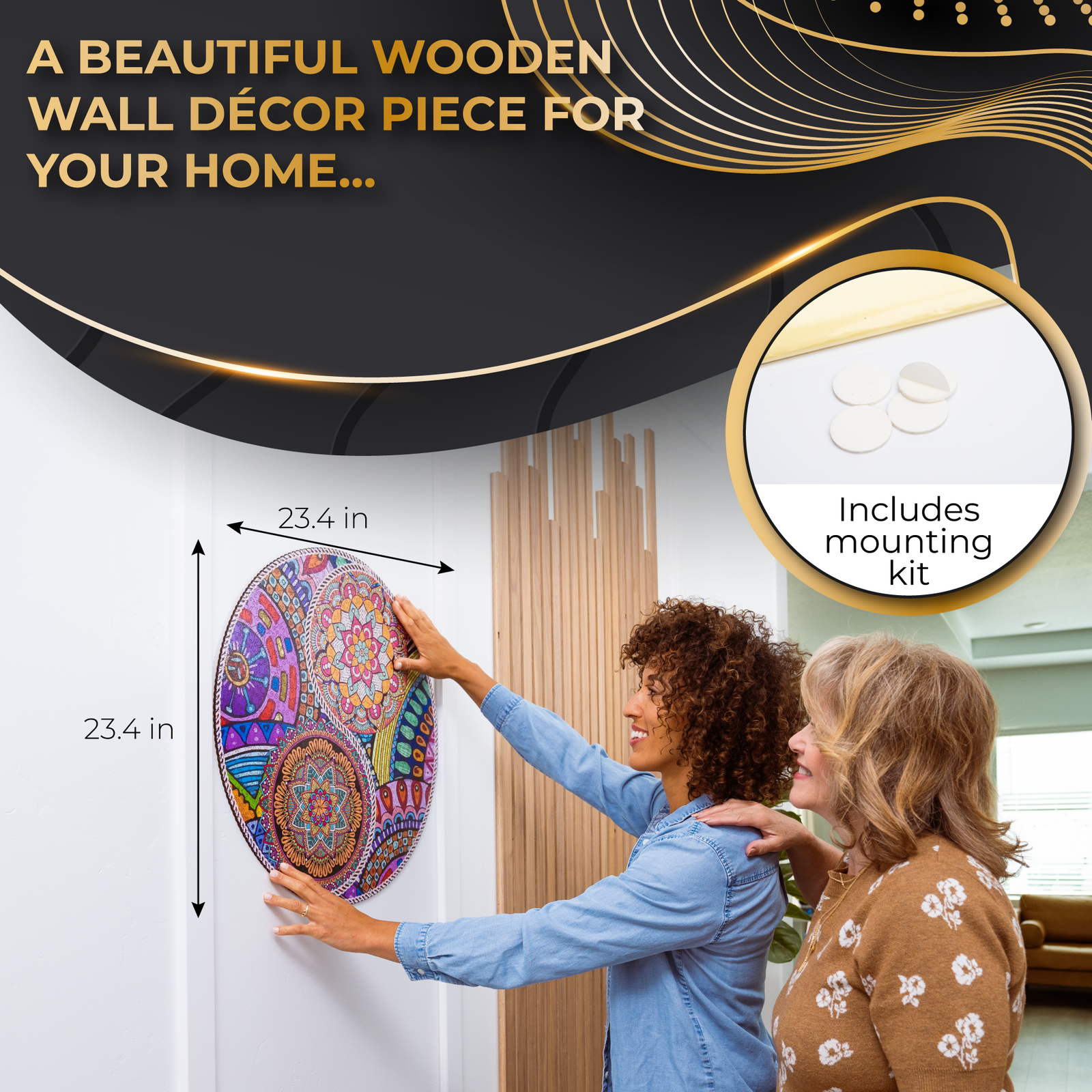 Rompecabezas de madera de flores YinYang 