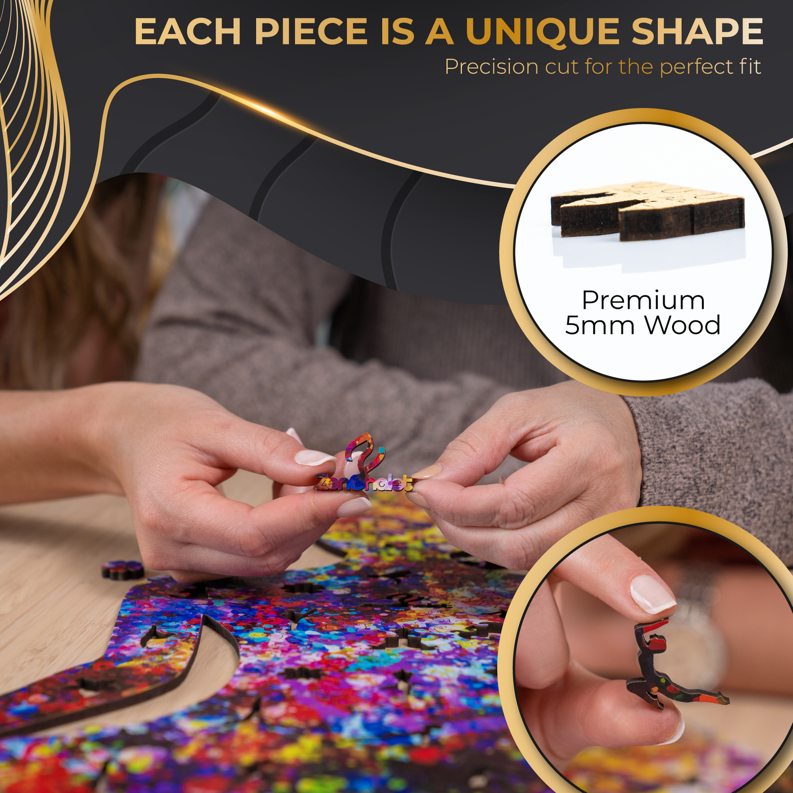 Rompecabezas de madera de postura de yoga 